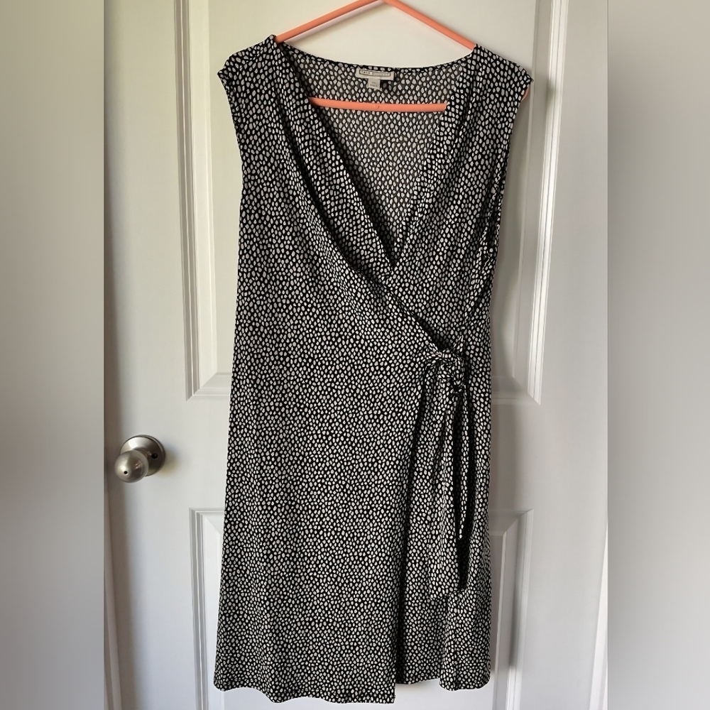 Women’s Dress Dana Bachman Wrap Polka Dot Black  White Office Work‎ XL